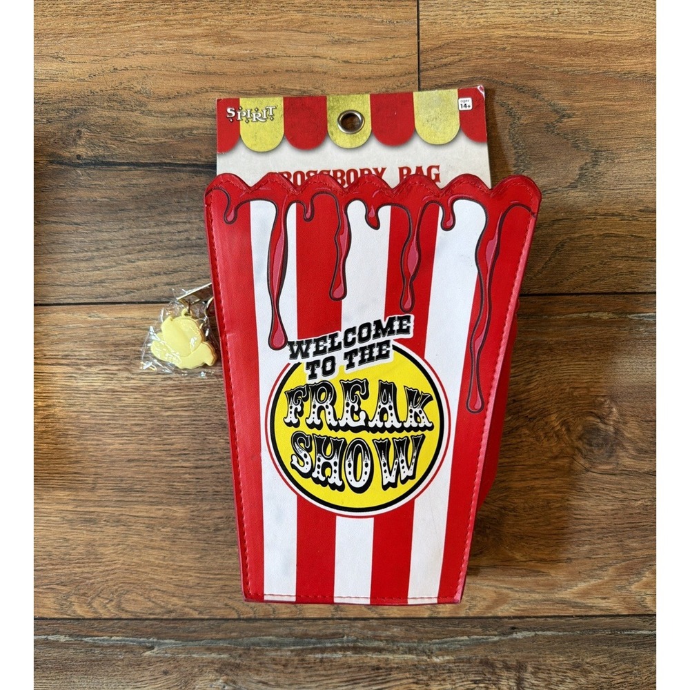 NWT Spirit Halloween Freak Show Circus Popcorn Crossbody Bag Purse